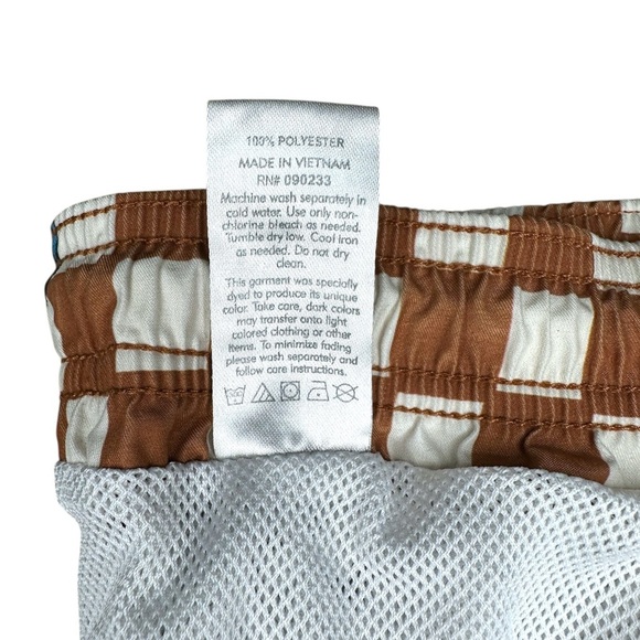 PacSun Blue and Brown Retro Swim Trunks Size Small - Picture 9 of 10